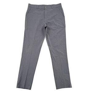 Pudolla Men Golf Pants Gray Straight Leg Stretch Tech Performance 34 Lightweight
